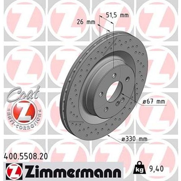 Zimmermann Brake Disc - Standard/Coated, 400.5508.20 400.5508.20 - main